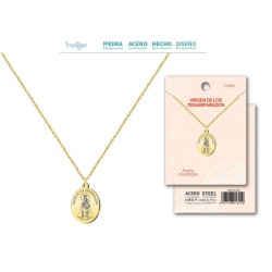 Colgante Virgen De Los Desamparados Acero Dorado - Coleccion Provincias (Valencia)